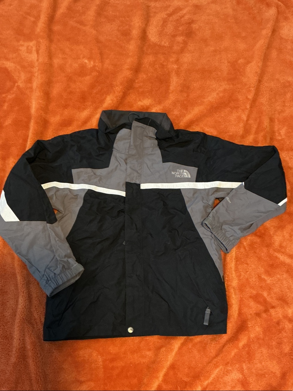 The North Face Kids Black & Gray Colorblock Rain Jacket